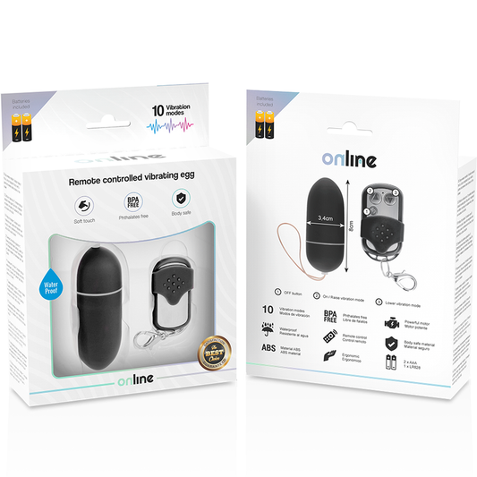 ONLINE - HUEVO VIBRADOR CON CONTROL REMOTO L NEGRO