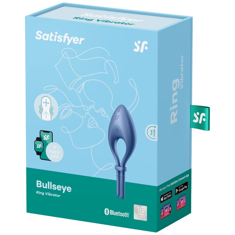 SATISFYER - ANILLO VIBRADOR BLUE BULLSEYE APP