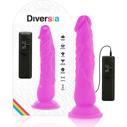 DIVERSIA - VIBRADOR FLEXIBLE MORADO 21 CM -O- 4.9 CM