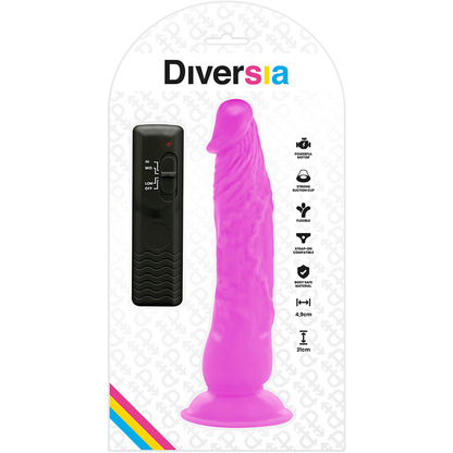 DIVERSIA - VIBRADOR FLEXIBLE MORADO 21 CM -O- 4.9 CM