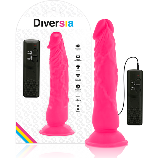 DIVERSIA - VIBRADOR FLEXIBLE ROSA 21 CM -O- 4.9 CM
