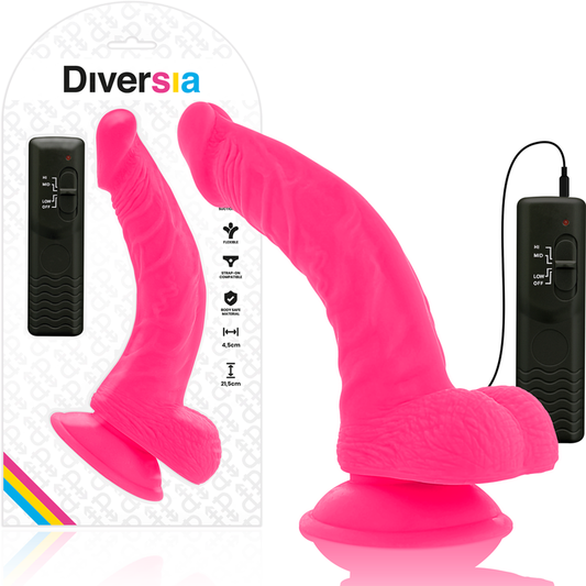 DIVERSIA - DIVERSIA VIBRADOR FLEXIBLE ROSA 21,5 CM -O- 4,5 CM