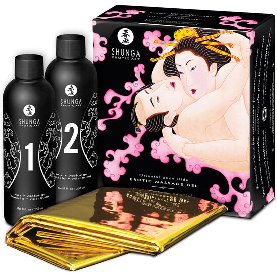 SHUNGA - ORIENTAL BODY-TO-BODY EROTIC MASSAGE GEL STRAWBERRIES AND CAVA 