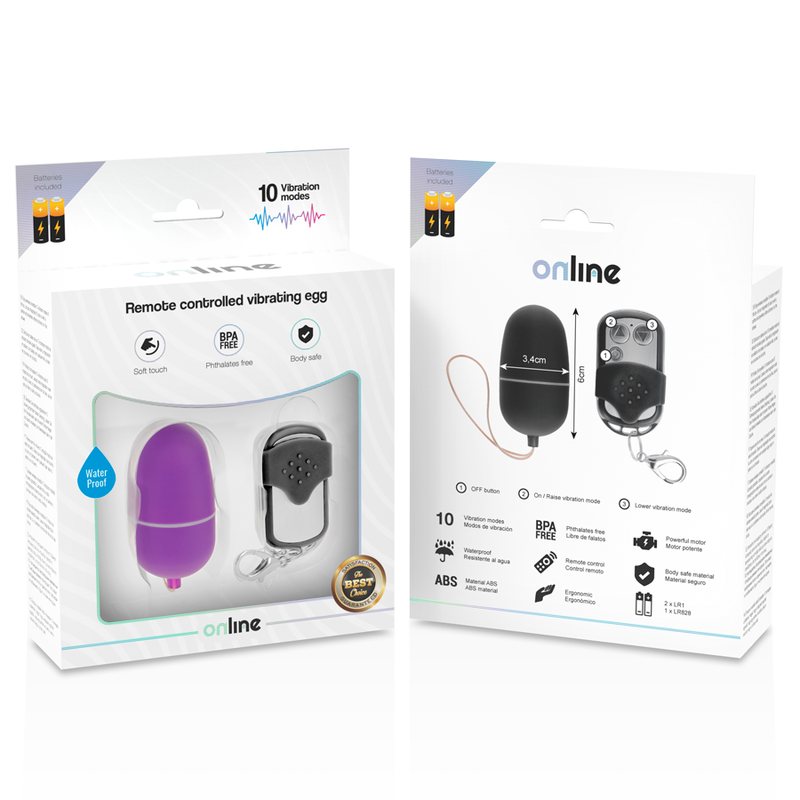 ONLINE - HUEVO VIBRADOR CON CONTROL REMOTO M LILA