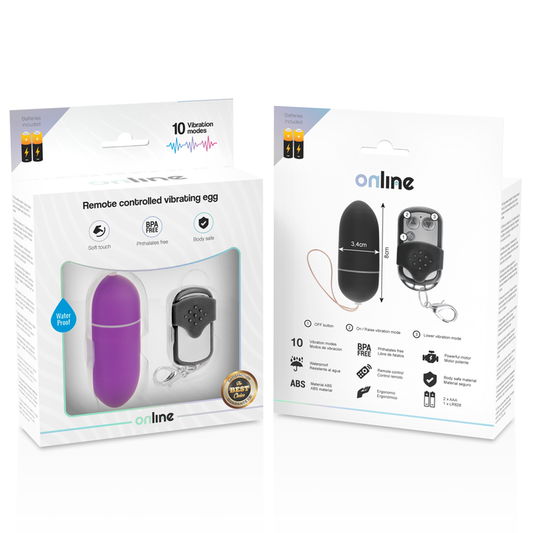 ONLINE - HUEVO VIBRADOR CON CONTROL REMOTO L LILA