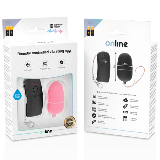 ONLINE - HUEVO VIBRADOR ROSA CON CONTROL REMOTO