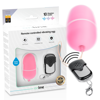 ONLINE - HUEVO VIBRADOR CON CONTROL REMOTO M ROSA