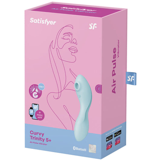 ESTIMULADOR Y VIBRADOR SATISFYER CURVY TRINITY 5 - AZUL