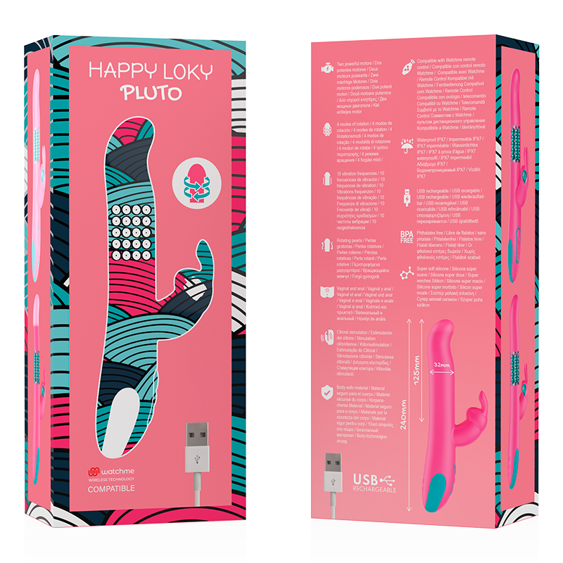 HAPPY LOKY - RELOJ PLUTO RABBIT CON VIBRADOR Y ROTATORIO CON TECNOLOGÍA INALÁMBRICA COMPATIBLE