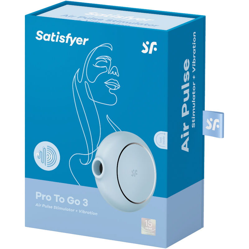 SATISFYER - PRO TO GO 3 ESTIMULADOR Y VIBRADOR DE DOBLE PULSO DE AIRE NEGRO