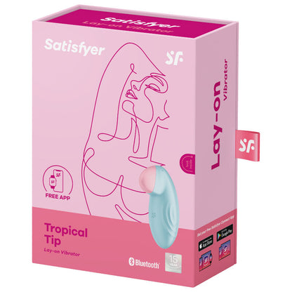 SATISFYER - VIBRADOR DE APLICACIÓN CON PUNTA TROPICAL AZUL