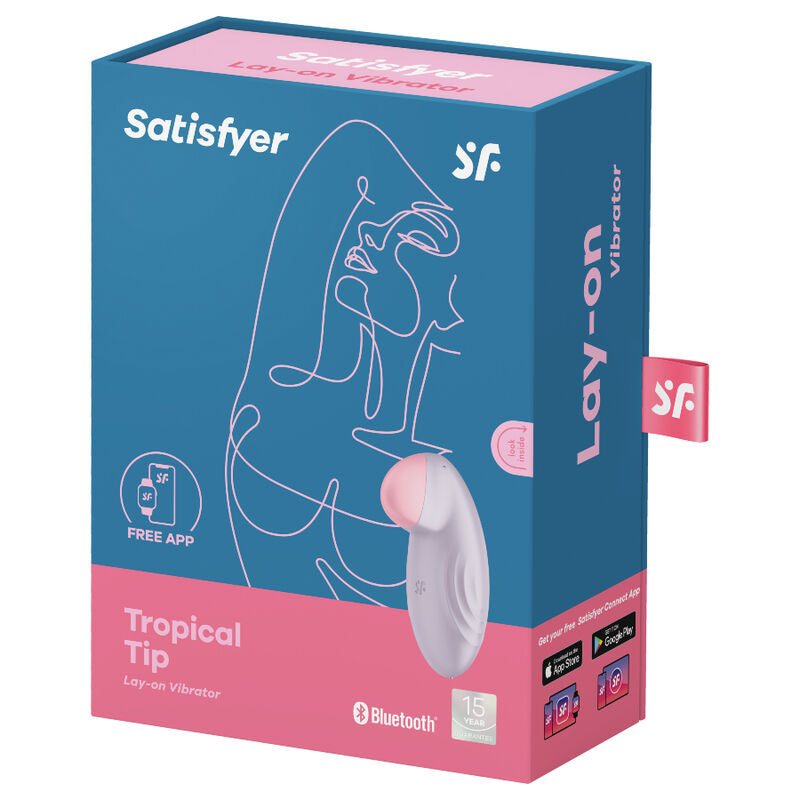 SATISFYER - VIBRADOR DE APLICACIÓN CON PUNTA TROPICAL LILA