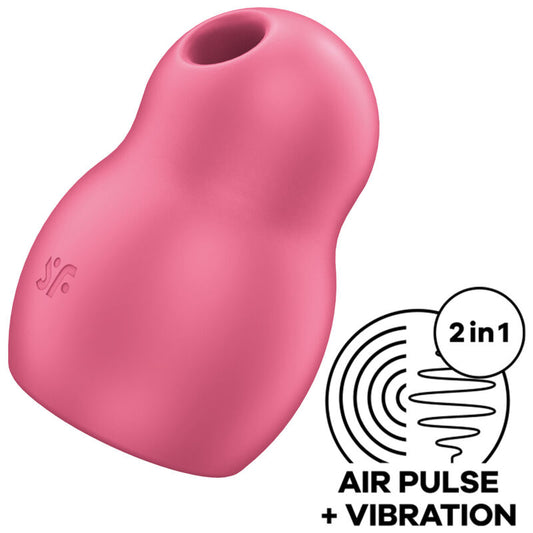 SATISFYER - PRO TO GO 1 ESTIMULADOR Y VIBRADOR DE DOBLE PULSO DE AIRE ROJO