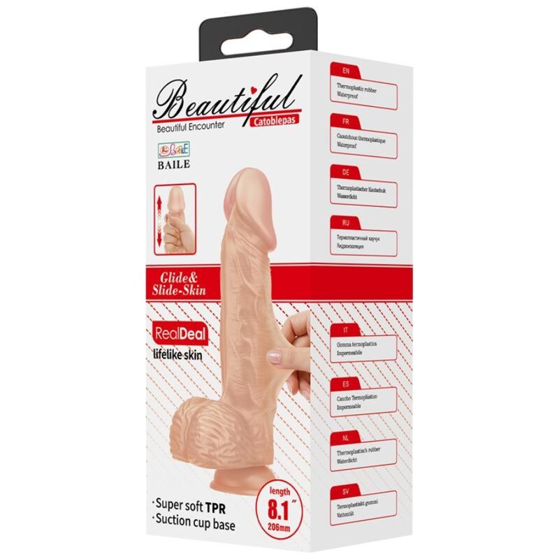 DANCE - BEAUTIFUL MEETING CATOBLEPAS REALISTIC FLEXIBLE DILDO 20.6 CM NATURAL