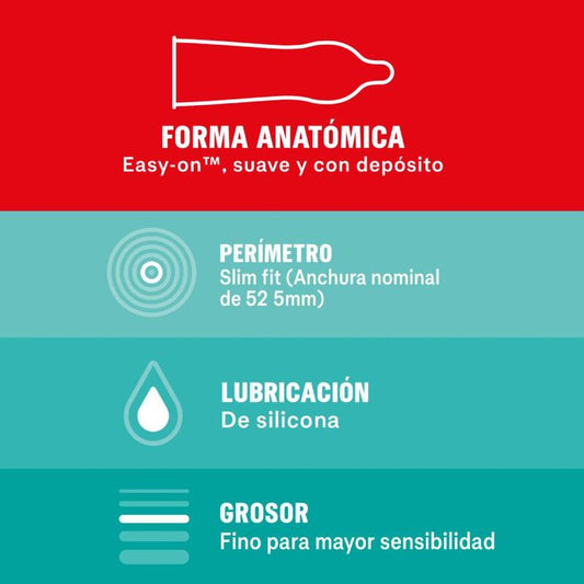 DUREX - SENSITIVE SLIM FIT 10 UNIDADES