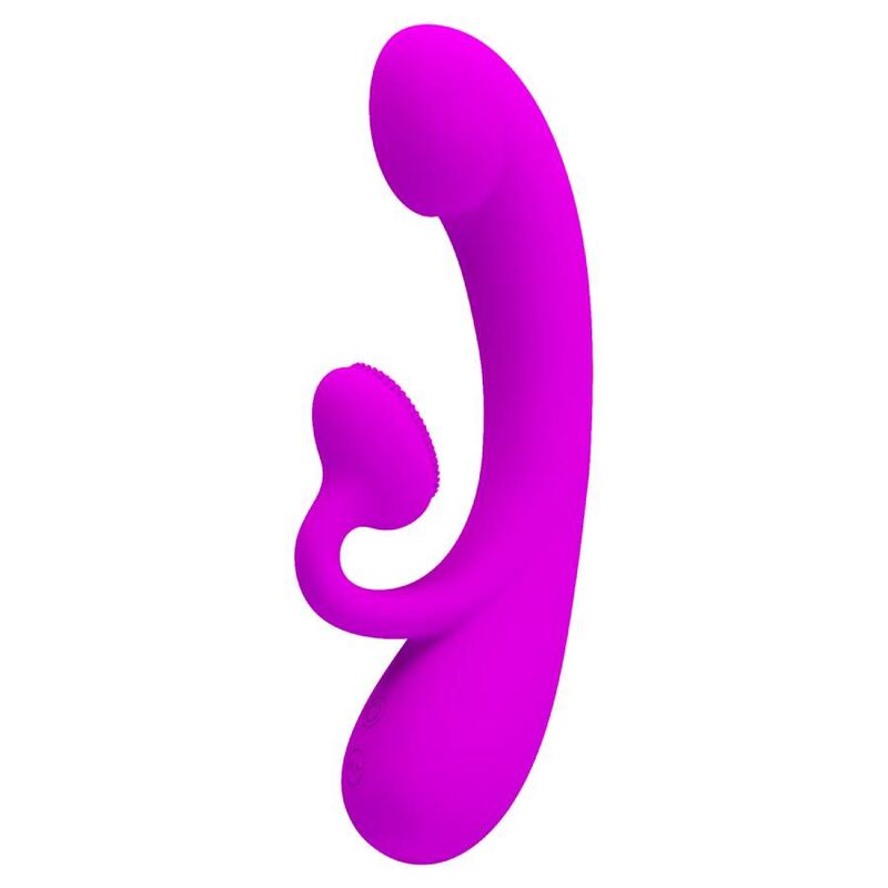 PRETTY LOVE - VIBRADOR SINCERE Y SENSOR DE CLÍTORIS DE SILICONA MORADA