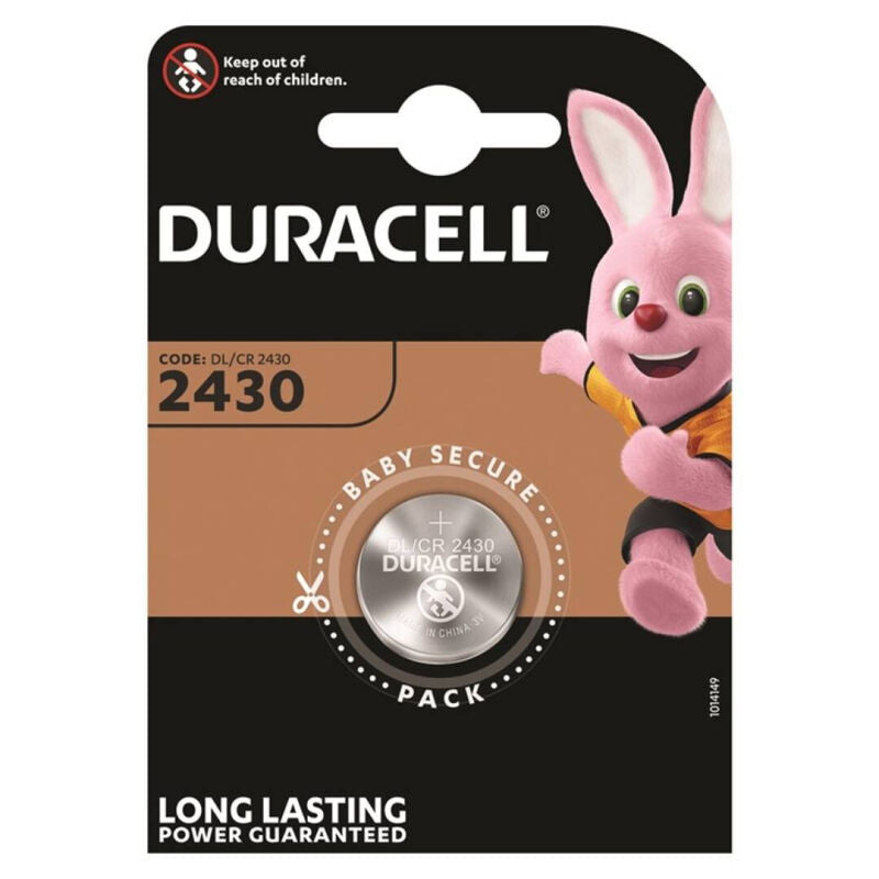 DURACELL - BATTERY BUTTON LITHIUM CR2430 3V 1 UNIT