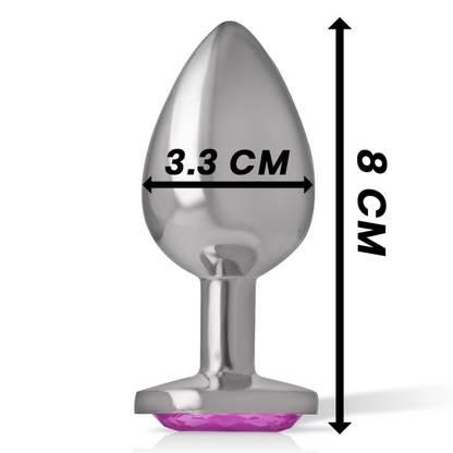 INTENSO - PLUG ANAL DE METAL DE ALUMINIO CRISTAL ROSA TALLA M