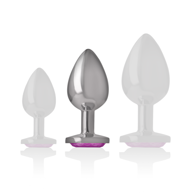 INTENSO - PLUG ANAL DE METAL DE ALUMINIO CRISTAL ROSA TALLA M