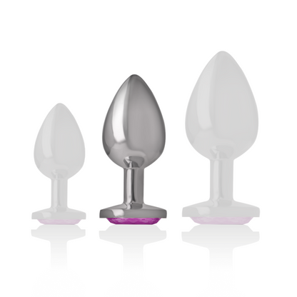 INTENSO - PLUG ANAL DE METAL DE ALUMINIO CRISTAL ROSA TALLA M