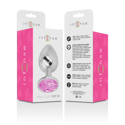 INTENSO - PLUG ANAL DE METAL DE ALUMINIO CRISTAL ROSA TALLA M