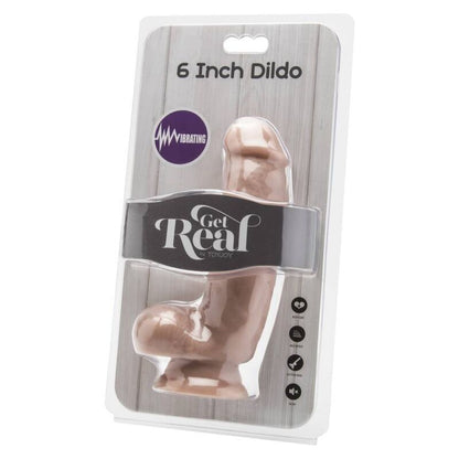 GET REAL - DILDO DE 12 CM CON BOLAS VIBRADORAS PIEL