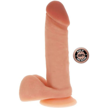 GET REAL - SILICONE DILDO 20.5 CM W LEATHER BALLS