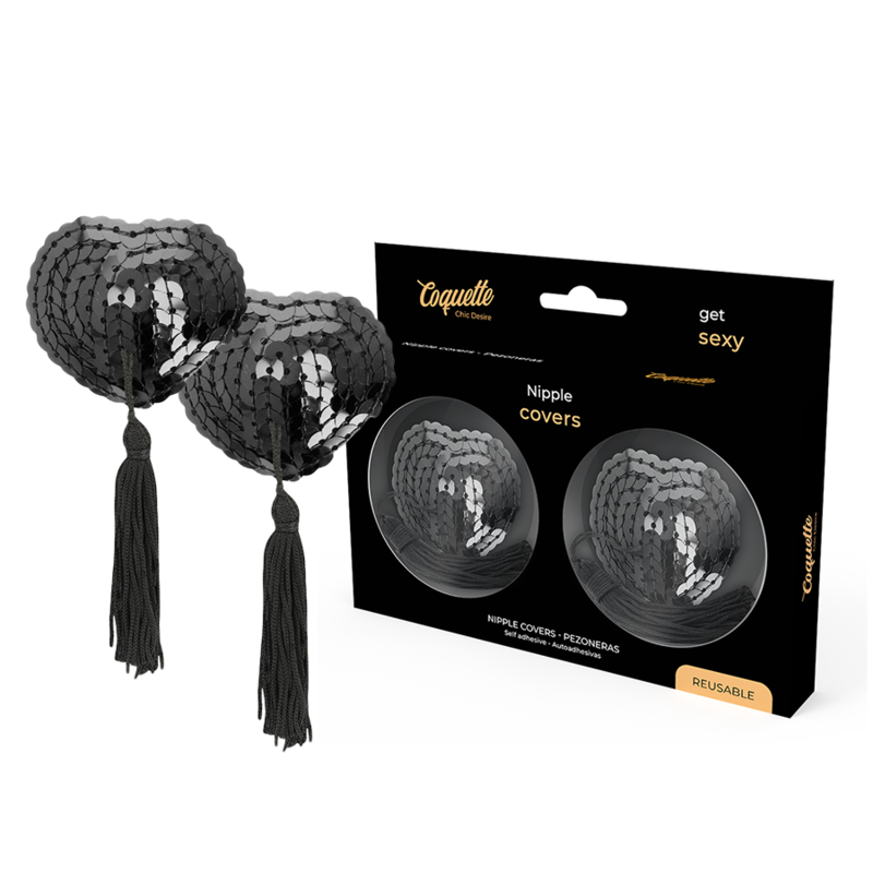 COQUETTE CHIC DESIRE - CUBREPUNTAS CON LENTEJUELAS NEGRAS