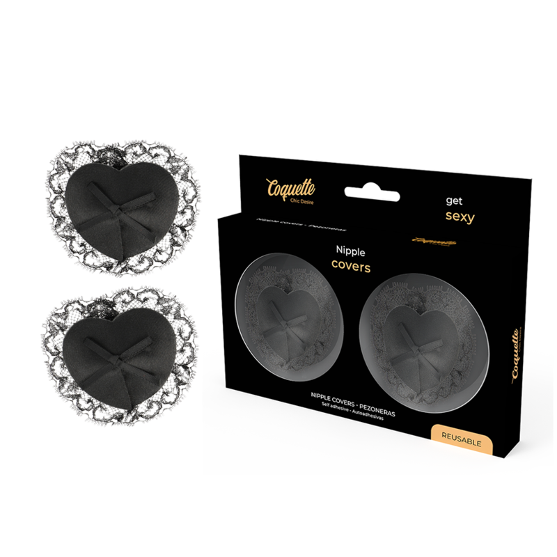 COQUETTE CHIC DESIRE - CUBREPUNTAS DE ENCAJE NEGRO