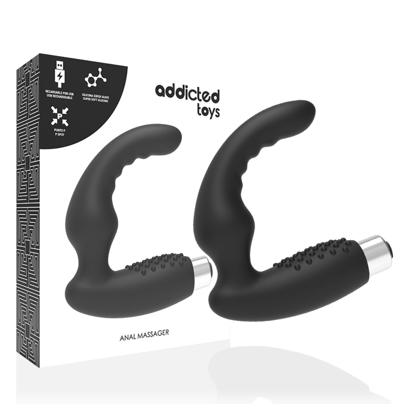ADDICTED TOYS - VIBRADOR PROTÉSICO RECARGABLE - MODELO 2 - NEGRO