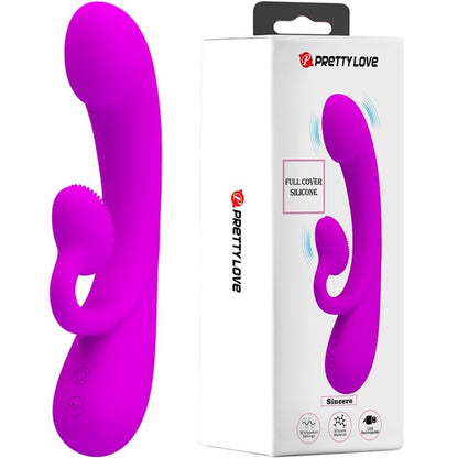 PRETTY LOVE - VIBRADOR SINCERE Y SENSOR DE CLÍTORIS DE SILICONA MORADA