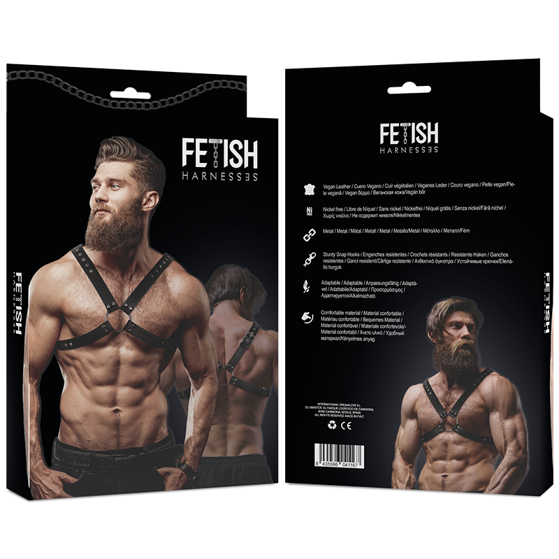 FETISH SUBMISSIVE ATTITUDE - CROSS-CHEST ECO-LEATHER HARNESS FOR MEN