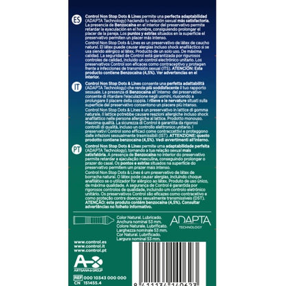 CONTROL - CONDONES NONSTOP DOTS AND LINES 12 UNIDADES