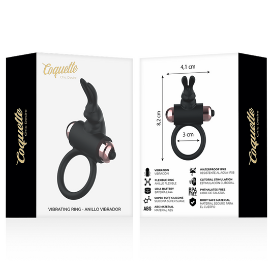 COQUETTE CHIC DESIRE - ANILLO VIBRADOR NEGRO/DORADO