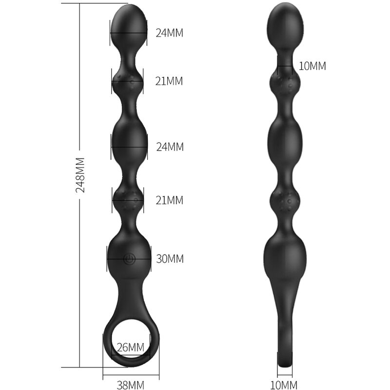 PRETTY LOVE - BOLAS ANALES VAN 10 VIBRACIONES SILICONA RECARGABLE