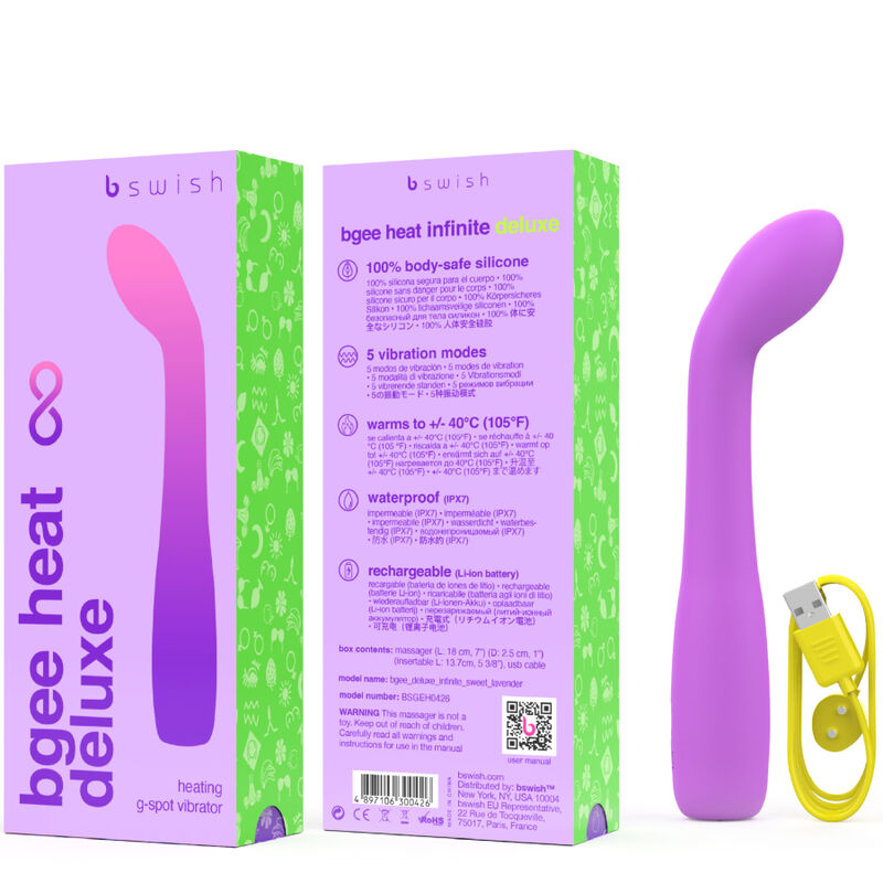 B SWISH - BGEE HEAT INFINITE DELUXE RECHARGEABLE LAVENDER SILICONE VIBRATOR