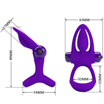 PRETTY LOVE - ANILLO VIBRADOR 10 VIBRACIONES SILICONA MORADA
