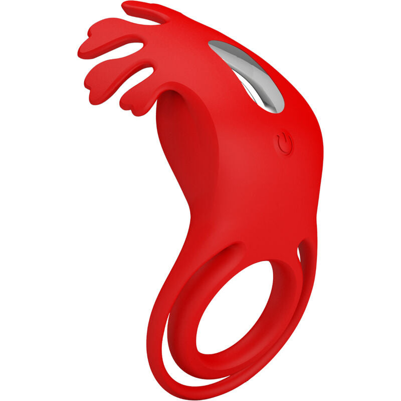 PRETTY LOVE - ANILLO VIBRADOR RUBÉN 7 VIBRACIONES DE SILICONA ROJA