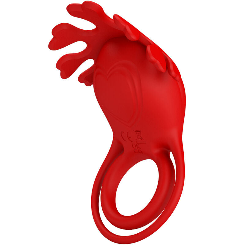 PRETTY LOVE - ANILLO VIBRADOR RUBÉN 7 VIBRACIONES DE SILICONA ROJA