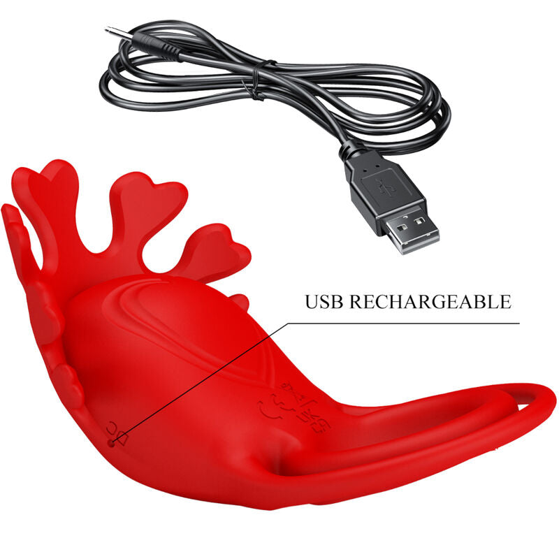 PRETTY LOVE - ANILLO VIBRADOR RUBÉN 7 VIBRACIONES DE SILICONA ROJA