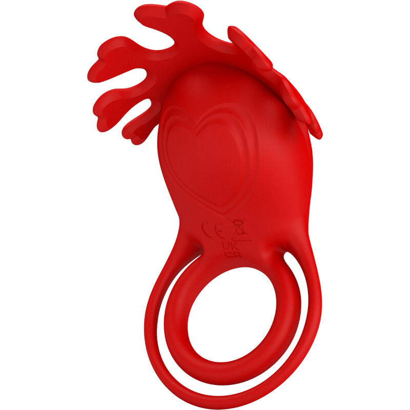 PRETTY LOVE - ANILLO VIBRADOR RUBÉN 7 VIBRACIONES DE SILICONA ROJA