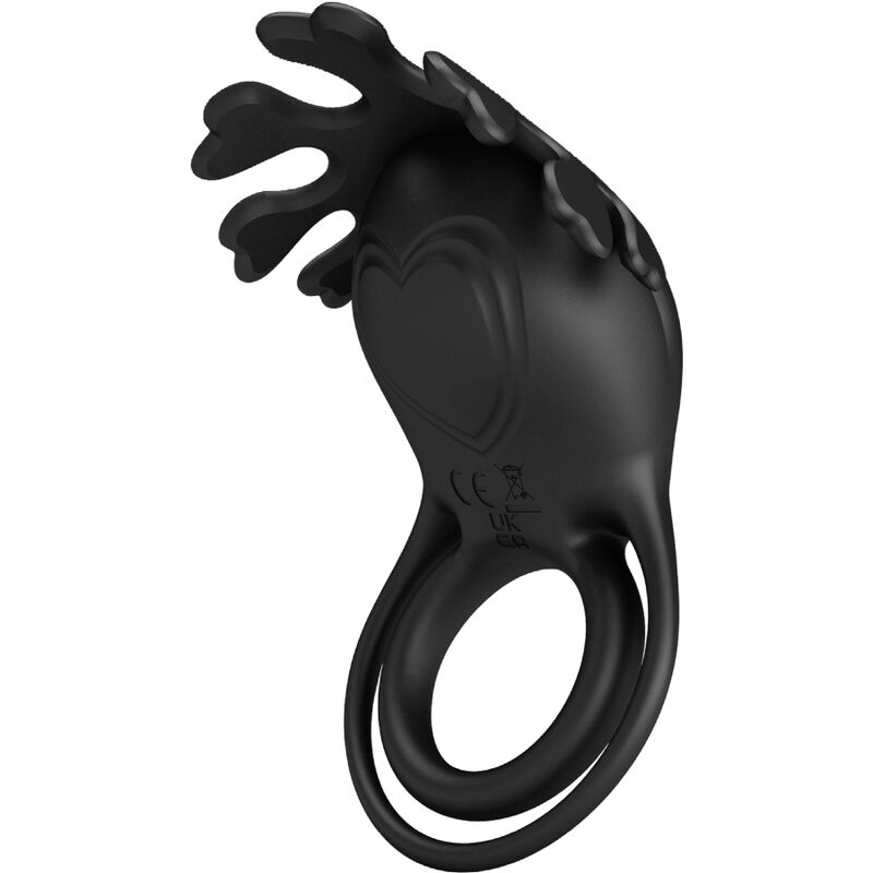 PRETTY LOVE - ANILLO VIBRADOR RUBÉN 7 VIBRACIONES DE SILICONA NEGRA