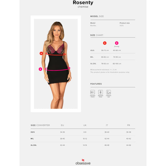 OBSESSIVE - ROSENTY CAMISETA Y TANGA XS/S