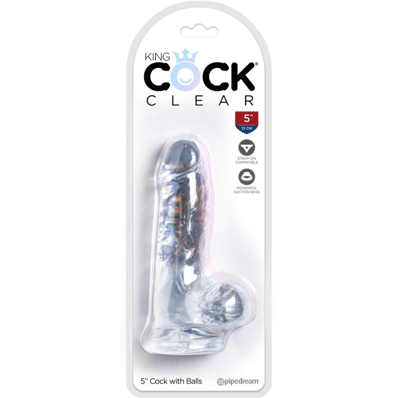 KING COCK - CLEAR REALISTIC PENIS WITH 10.1 CM TRANSPARENT BALLS