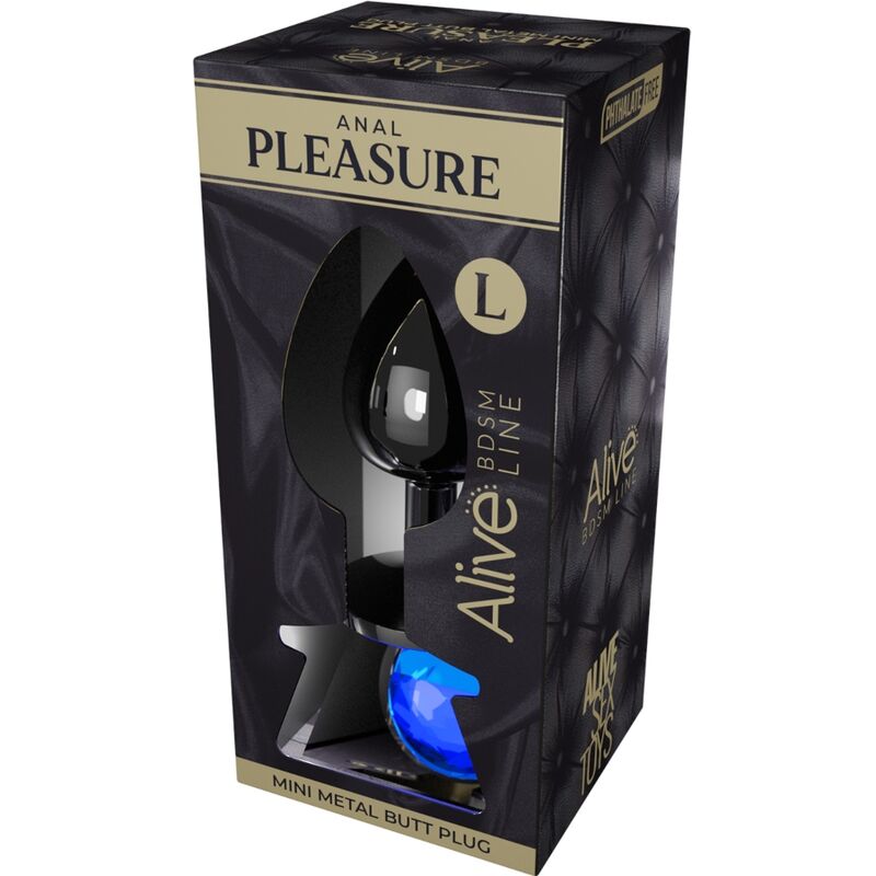 ALIVE - MINI PLUG DE PLACER ANAL DE METAL AZUL TALLA L