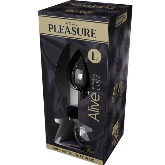 ALIVE - MINI PLUG DE PLACER ANAL DE METAL NEGRO TALLA L
