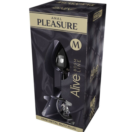 ALIVE - MINI PLUG DE PLACER ANAL DE METAL NEGRO TALLA M