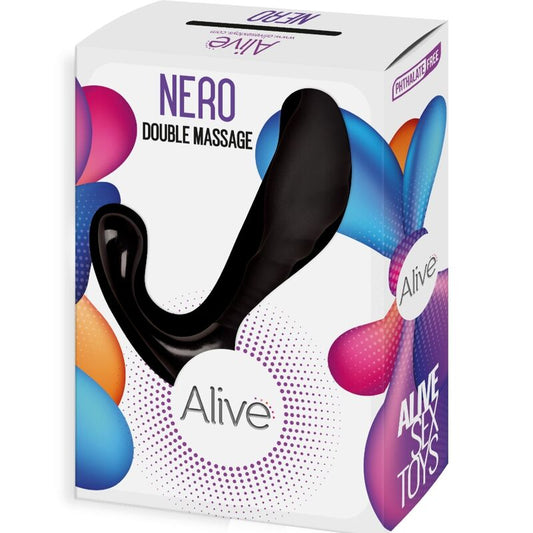 ALIVE - NERO DOBLE MASAJEADOR ANAL Y DE PRÓSTATA
