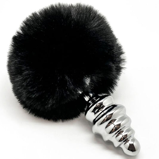 ALIVE - PLUG ANAL DE PLACER ESPIRAL DE METAL NEGRO ESPUMOSO TALLA M
