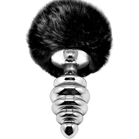 ALIVE - PLUG ANAL DE PLACER ESPIRAL DE METAL NEGRO ESPUMOSO TALLA M
